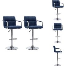 Chaises de bar lot de 2 bleu tissu - Chaise De Bar - Chaises De Bar - Chaise De Comptoir - Chaises De Comptoir