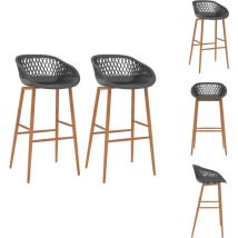 Chaises de bar lot de 2 gris - Chaise De Bar - Chaises De Bar - Chaise De Bar À Dossier Bas - Chaises De Bar À Dossier Bas