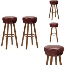 Chaises de bar lot de 2 marron similicuir - Chaise De Bar - Chaise Industrielle - Tabouret De Comptoir - Mobilier Retro - Décoration Intérieure