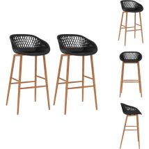 Chaises de bar lot de 2 noir - Chaise De Bar - Tabouret De Bar - Chaise Haute - Mobilier De Cuisine - Design Moderne