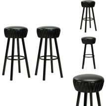 Chaises de bar lot de 2 noir similicuir - Chaise De Bar - Chaise Industrielle - Tabouret De Comptoir - Mobilier Retro - Mobilier Design