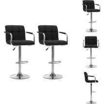 Chaises de bar lot de 2 noir tissu - Chaise De Bar - Chaises De Bar - Chaise De Comptoir - Chaises De Comptoir