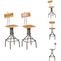 Chaises de bar lot de 2 teck massif de récupération - Chaise De Bar - Chaises De Bar - Chaise - Chaises