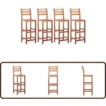 Vidaxl - Chaises de bar lot de 4 bois d'acacia solide - Chaise De Bar - Chaise Haute - Tabouret De Bar - Mobilier De Jardin - Acacia Massif