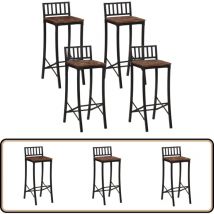 Chaises de bar lot de 4 bois de récupération massif - Chaise De Bar - Tabouret De Bar - Meubles Rustique - Mobilier Vintage - Design Industriel