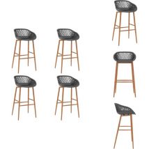 Chaises de bar lot de 4 gris - Chaise De Bar - Chaises De Bar - Chaise De Bar à Dossier Bas - Chaises De Bar à Dossier Bas