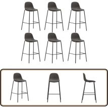 Chaises de bar lot de 6 gris foncé tissu - Chaise De Bar - Chaise De Comptoir - Chaises De Bar - Set De Chaises De Bar - Mobilier De Cuisine