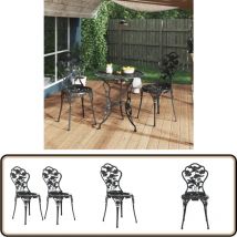Chaises de bistro lot de 2 Aluminium coulé Noir - Chaise De Jardin - Mobilier De Jardin - Chaise Bistro - Set De Chaises - Chaises En Aluminium