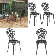 Chaises de bistro lot de 2 Aluminium coulé Noir - Chaise De Jardin - Mobilier De Jardin - Chaise Bistro - Set De Chaises - Chaises En Aluminium