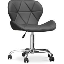 Privatefloor - Chaise de bureau à roulettes - Chaise de bureau pivotante - Tapissée en simili cuir - Wito Gris