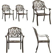 Chaises de jardin lot de 2 Aluminium coulé Bronze - Chaise De Jardin - Mobilier De Jardin - Chaise Extérieure - Fauteuil De Jardin - Aluminium Coulé