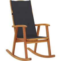 Jinlefu - Furniture Limited - Chaise à bascule avec coussins Bois d'acacia