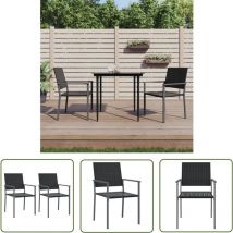 Maison Chic - The Living Store Chaises de jardin lot de 2 noir 54x62,5x89 cm résine tressée - Chaise De Jardin - Mobilier De Jardin - Chaise