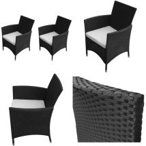 Vidaxl - Chaises de jardin lot de 2 Résine tressée Noir - Chaise De Jardin - Meubles De Jardin - Mobilier De Jardin - Chaise En Rotin - Chaise