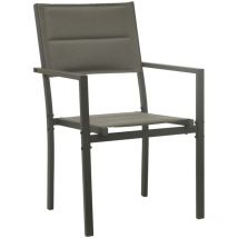 Doc&et² - inlife Chaises de jardin 2 pcs Textilène et acier Gris et anthracite