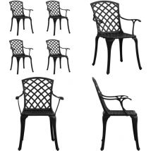 Chaises de jardin lot de 4 Aluminium coulé Noir - Chaise De Jardin - Mobilier De Jardin - Chaise Extérieure - Fauteuil De Jardin - Aluminium Coulé