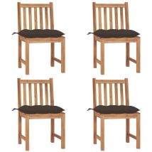 Ybyric - Fimei Chaises De Jardin 4 Pcs Avec Coussins Bois De Teck Massif