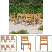 Doc&et² - The Living Store Chaises de jardin lot de 6 Bois de teck solide - Chaise De Jardin - Meubles De Jardin - Teck Massif - Chaise Extérieure