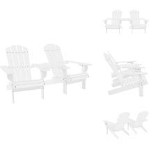 Chaises de jardin Adirondack avec table bois de sapin blanc - Chaise Adirondack - Chaise De Jardin - Mobilier De Jardin - Chaise Extérieure