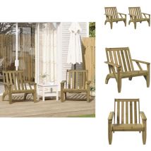 Chaises de jardin adirondack lot de 2 75x77x77 cm - Chaise De Jardin Adirondack - Chaises De Jardin Adirondack - Chaise De Jardin - Chaise Relax