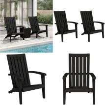 Chaises de jardin Adirondack lot de 2 noir polypropylène - Chaise De Jardin - Fauteuil De Jardin - Mobilier De Jardin - Chaise Adirondack - Chaise En