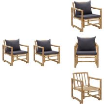 Chaises de jardin avec coussins lot de 2 Bambou - Chaise De Jardin - Fauteuil De Jardin - Mobilier De Jardin - Bamboo Furniture - Chaise Extérieure