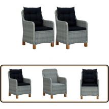 Chaises de jardin avec coussins lot de 2 Résine tressée - Chaise De Jardin - Meubles De Jardin - Mobilier De Jardin - Chaise Confortable - Chaise
