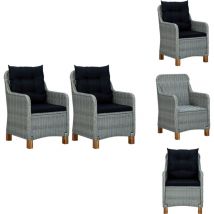 Chaises de jardin avec coussins lot de 2 Résine tressée - Chaise De Jardin - Meubles De Jardin - Mobilier De Jardin - Chaise Confortable - Chaise