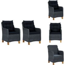 Chaises de jardin avec coussins lot de 2 Résine tressée - Chaise De Jardin - Meubles De Jardin - Mobilier De Jardin - Chaise Confortable - Chaise