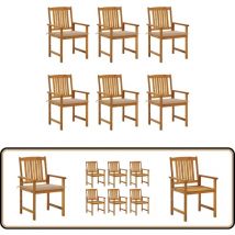Chaises de jardin avec coussins lot de 6 Bois d'acacia massif - Chaise De Jardin - Mobilier De Jardin - Chaise En Bois - Ensemble De Chaises - Acacia