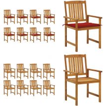 Chaises de jardin avec coussins lot de 8 Bois d'acacia solide - Chaise De Jardin - Mobilier De Jardin - Chaise En Bois - Set De Chaises - Acacia
