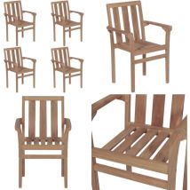 Chaises de jardin empilables lot de 4 Boie de teck solide - Chaise De Jardin - Chaise En Bois - Mobilier De Jardin - Set De Chaises - Chaises