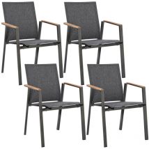 Chaises de jardin empilables en aluminium (lot de 4) - kerver