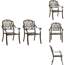 Chaises de jardin lot de 2 Aluminium coulé Bronze - Chaise De Jardin - Mobilier De Jardin - Chaise Extérieure - Fauteuil De Jardin - Aluminium Coulé