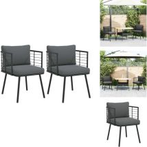 Chaises de jardin lot de 2 avec coussins noir résine tressée - Chaise De Jardin - Chaises De Jardin - Siège De Jardin - Siège D'extérieur