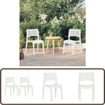 Chaises de jardin lot de 2 Blanc Polypropylène - Chaise De Jardin - Chaise Extérieure - Chaise Pliante - Meubles De Jardin - Ensemble De Chaises