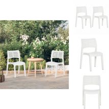 Chaises de jardin lot de 2 Blanc Polypropylène - Chaise De Jardin - Chaise Extérieure - Chaise Pliante - Meubles De Jardin - Ensemble De Chaises