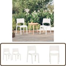 Chaises de jardin lot de 2 Blanc Polypropylène - Chaise De Jardin - Chaise Extérieure - Meubles De Jardin - Mobilier De Jardin - Chaise En Plastique