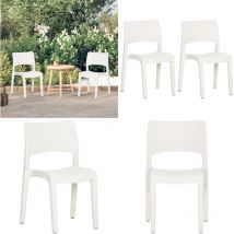 Vidaxl - Chaises de jardin lot de 2 Blanc Polypropylène - Chaise De Jardin - Chaise Extérieure - Meubles De Jardin - Mobilier De Jardin - Chaise En