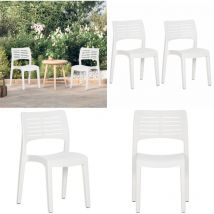 Chaises de jardin lot de 2 Blanc Polypropylène - Chaise De Jardin - Chaise Extérieure - Chaise Pliante - Meubles De Jardin - Ensemble De Chaises