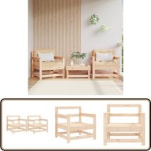 Chaises de jardin lot de 2 bois massif de pin - Chaise De Jardin - Mobilier De Jardin - Chaise Extérieure - Salon De Jardin - Bois Massif