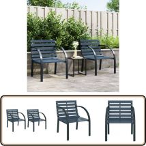 Chaises de jardin lot de 2 Gris Bois - Chaise De Jardin - Chaise Extérieure - Mobilier De Jardin - Salon De Jardin - Fauteuil De Jardin