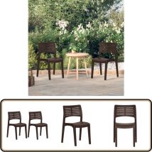 Chaises de jardin lot de 2 Moka Polypropylène - Chaise De Jardin - Chaise Extérieure - Meubles De Jardin - Mobilier De Jardin - Chaise Pliante