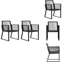Chaises de jardin lot de 2 Noir Rotin pvc - Chaise De Jardin - Chaises D'extérieur - Mobilier De Jardin - Rotin Pvc - Chaise Design