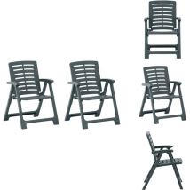 Chaises de jardin lot de 2 Plastique Vert - Chaise De Jardin - Meubles De Jardin - Mobilier De Jardin - Chaise Extérieure - Chaise En Plastique