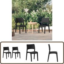 Chaises de jardin lot de 2 Polypropylène Anthracite - Chaise De Jardin - Chaise Extérieure - Meubles De Jardin - Mobilier De Jardin - Chaise En