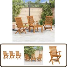 Chaises de jardin lot de 3 Bois de teck massif - Chaise De Jardin - Chaises De Jardin - Mobilier De Jardin - Meubles De Jardin - Teck