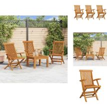 Chaises de jardin lot de 3 Bois de teck massif - Chaise De Jardin - Chaises De Jardin - Mobilier De Jardin - Meubles De Jardin - Teck