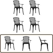 Chaises de jardin lot de 4 Aluminium coulé Noir - Chaise De Jardin - Mobilier De Jardin - Chaise Extérieure - Fauteuil De Jardin - Aluminium Coulé