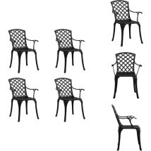 Chaises de jardin lot de 4 Aluminium coulé Noir - Chaise De Jardin - Mobilier De Jardin - Chaise Extérieure - Fauteuil De Jardin - Aluminium Coulé